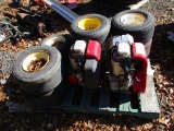 Pallet of mower parts/tires/motors