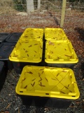 (5) Black & Yellow totes full of mower parts