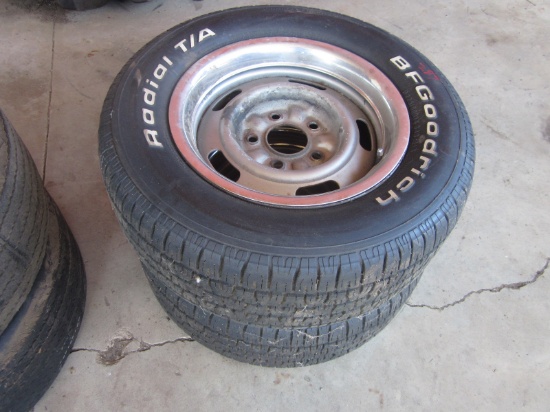 (2) 14" BF Goodrich 5 lug rims 22-60.R14 tires
