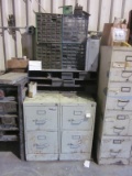 (2) 2 Drawer File Cabinet/Tool Bins/ Contents