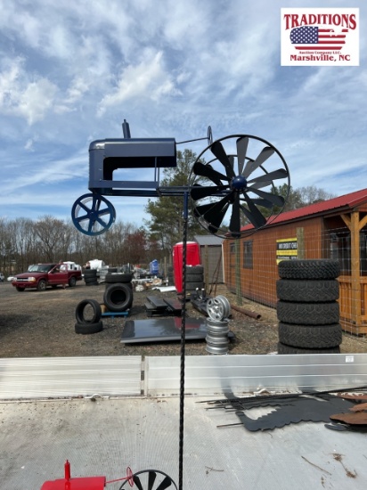Blue Tractor Whirliegig