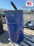 Blue Metal Barrel with Lid / Pipe Fittings