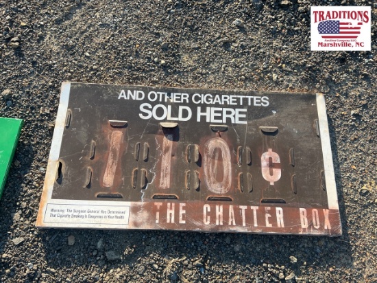 Portion of Metal Cigarette Sign