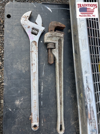24" Ridgid Pipe Wrench & 24" Adjustable Wrench