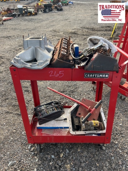 Craftsman Tool Cart w/ misc. parts and tools