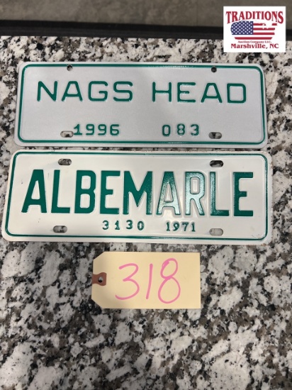 1996 Nags Head & 1971 Albemarle Town Tags