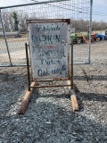 Gulf Sign with Stand Has been painted over