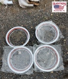 Set of 4 Beauty Ringswith Red Stripes