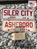 2003 Silver City & 1981 Ashboro Town Tags