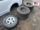 Set of 4 Black Steel Wheels and Tires