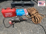 Gas can, Bosch Router Guide, Side Grinder, Rope