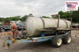 Blue 1200 Gallon Aluminum Nurse Tank on Trailer