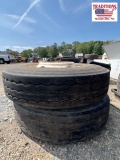(2) 11R22.5 Wheels and Tires