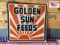 Golden Sun Feeds metal sign 36“ x 36“