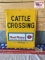Cattle crossing metal Sign by Red Rose animal
