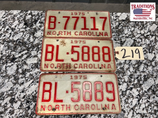 Lot of 3 NC 1975 Tags