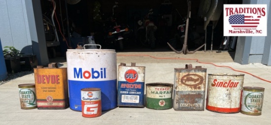 (9) Assorted Oil Cans