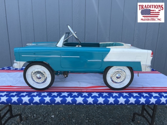 Blue & White Pedal Car