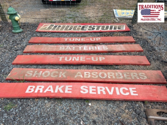 Bridgestone Advertising Sign & 5 Shop Signs