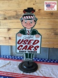 Certified used cars advertisement man