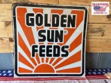 Golden Sun Feeds metal sign 36“ x 36“