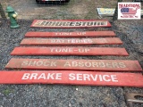 Bridgestone Advertising Sign & 5 Shop Signs
