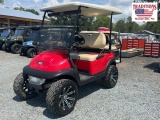 Lifted Red Club Car 48 Volt Golf Cart