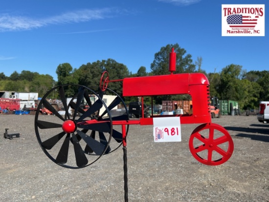 Tractor Whirligig - Red
