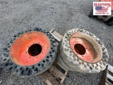 (4) Skid Steer Wheels & Tires