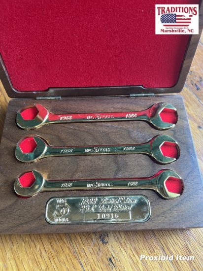 1988 Gold Plated MAC Tools 3 Piece Wrench Set