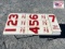 Set of 7 Number Signs 20