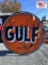71 inch double sided porcelain Gulf dealer sign
