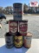 Mixed Lot of 6 5 Gallon Motor Oil Cans