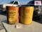 5 Gallon Oil Cans - 1 Shell, 1 Pennzoil