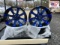 Set of 4 Black and Blue Golf Cart Wheels