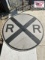 Silver and Black RxR Crossing Sign 36