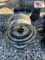 Set of 4 black golf cart wheels