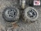 Set of 4 Polaris wheels and tires (3 center caps)