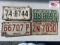 Six vintage vehicle tags