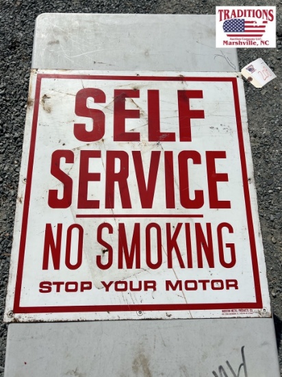 Self service no smoking sign 26 x 24