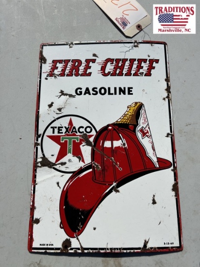 Fire Chief Gasoline sign 18 x 12