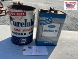 1 gallon Ford hydraulic Oil Can & 1 gallon Pure