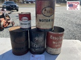 5 ESSO Motor Oil Cans
