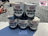 5 Texaco 1 Gallon Motor Oil Cans