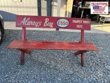 Vintage ESSO Themed Wooden Bench 60