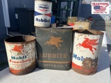 Mixed Lot 4 Mobiloil Cans