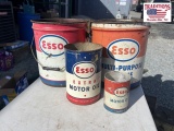 Mixed lot of 4 Esso cans