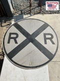 Silver and Black RxR Crossing Sign 36