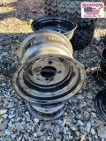 Set of 4 black golf cart wheels