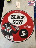 Black Kow Drink advertising sign 23 inches round
